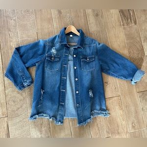 Distressed denim top/jacket